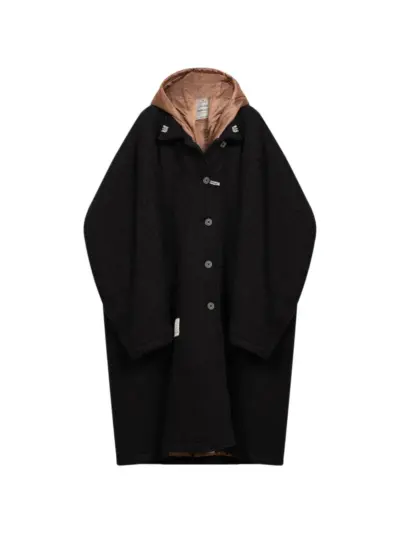 Maison MIHARA YASUHIRO hooded balmacaan coat - Black