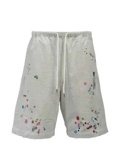 Maison MIHARA YASUHIRO kids sticker printed sweat shorts - Grey