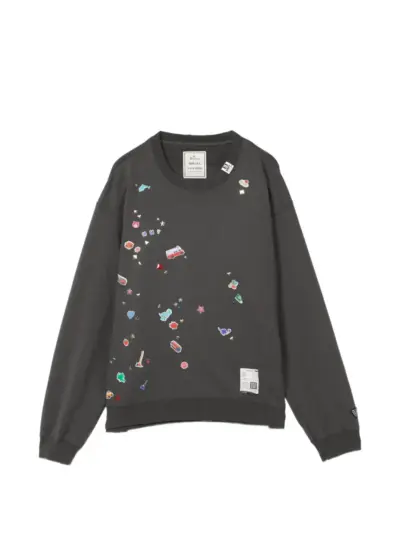 Maison MIHARA YASUHIRO kids sticker printed sweater - Grey