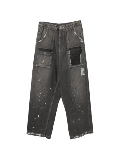 Maison MIHARA YASUHIRO logo-patched wide-leg jeans - Pink
