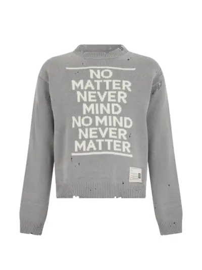 Maison MIHARA YASUHIRO message jacquard knit sweater - Grey