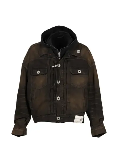 Maison MIHARA YASUHIRO shifted layer denim jacket - Black