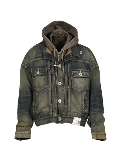Maison MIHARA YASUHIRO shifted layer denim jacket - Blue