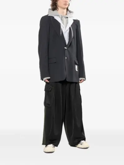 Maison MIHARA YASUHIRO striped hooded jacket - Black