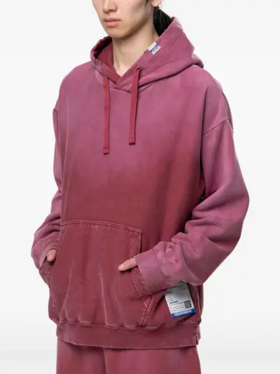 Maison MIHARA YASUHIRO sun faded like distressed hoodie - Red
