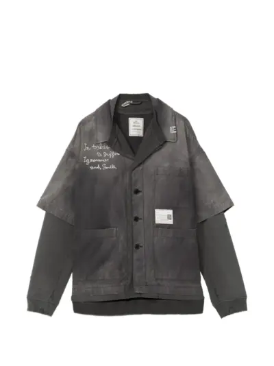 Maison MIHARA YASUHIRO sweat layered work shirt - Black