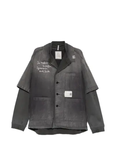 Maison MIHARA YASUHIRO sweat layered work shirt - Grey