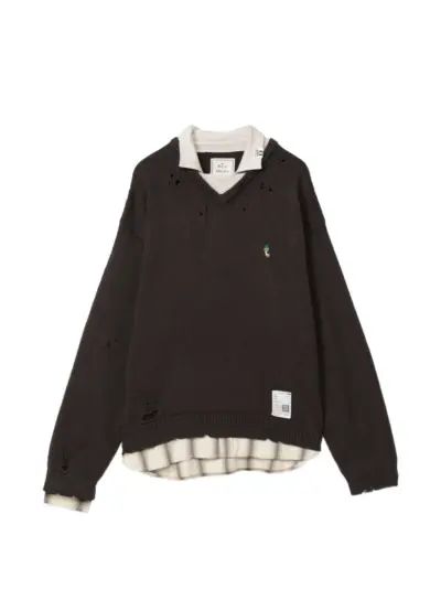 Maison MIHARA YASUHIRO triple layered collar sweater - Black