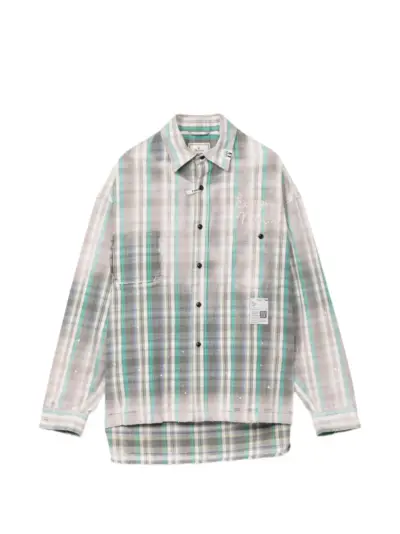Maison MIHARA YASUHIRO vintage like check shirt - Green
