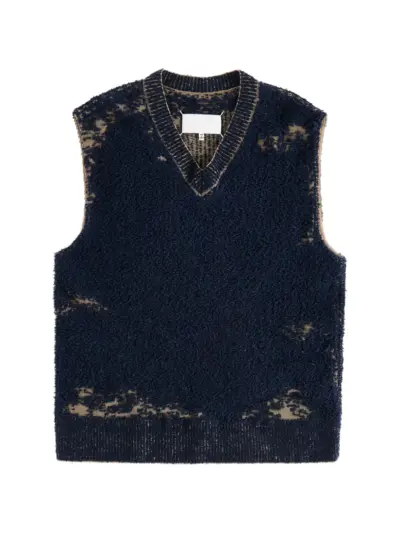 Maison Margiela acid knit vest - Blue