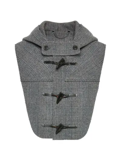 Maison Margiela checked wool cropped vest - Grey