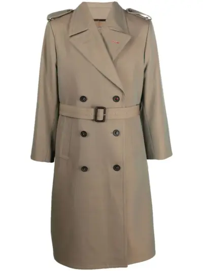 Maison Margiela double-breasted wool trench coat - Green