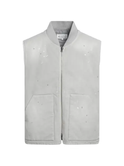 Maison Margiela paint-splatter gilet - Grey
