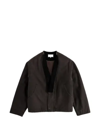 Maison Margiela removable-collar cotton jacket - Brown