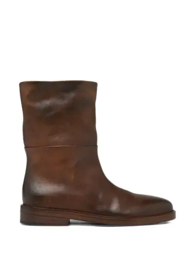 Marsèll Tubetto burnished-effect leather boots - Brown