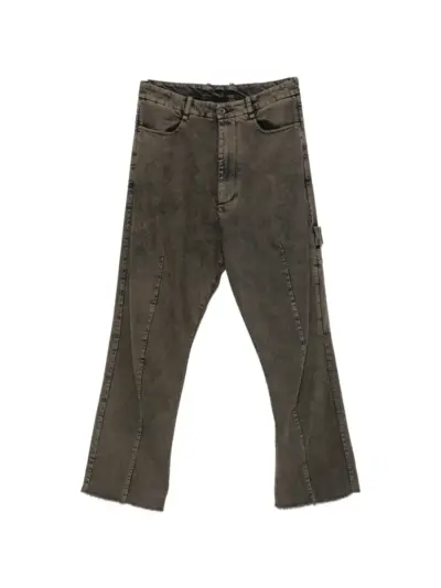 Masnada acid-wash frayed-hem jeans - Brown