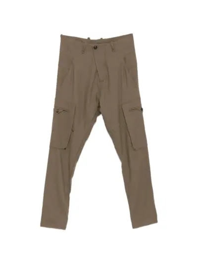 Masnada asymmetric-fastening cargo pants - Green