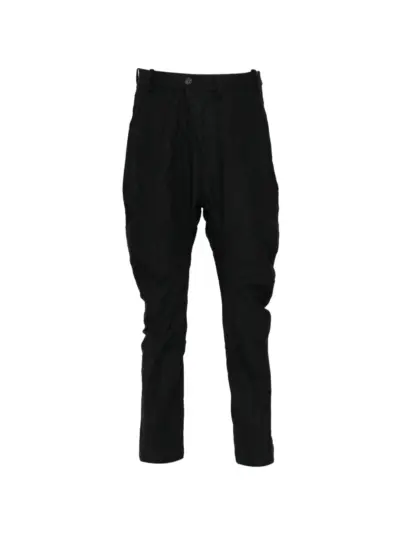 Masnada crinkled-finish tapered trousers - Black