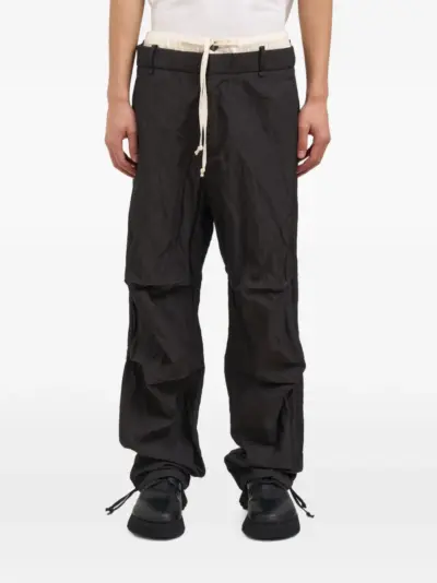 Masnada drawstring layered trousers - Black