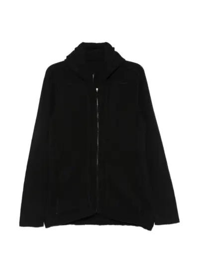Masnada ribbed-knit zip-up hoodie sweater - Black