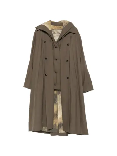 Masnada single-breasted hooded coat - Green