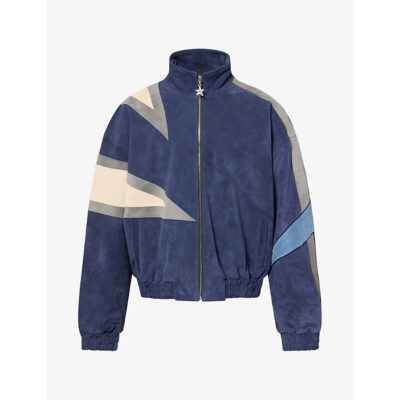 Nahmias Mens Nahmias Mvp Star Suede Bomber Jacket