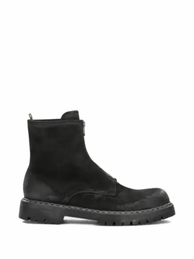 Officine Creative Bulla DD Lug 114 front-zip biker boots - Black