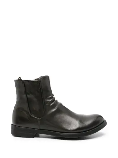 Officine Creative ruched leather boots - Black