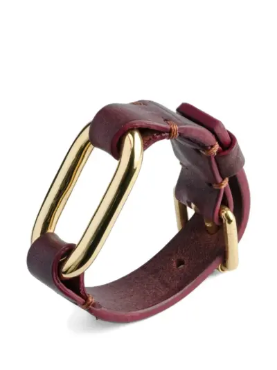 Parts of Four Link Gauntlet buckle-fastening leather bracelet - Red