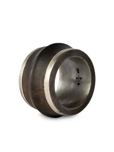 Parts of Four Rotator sterling silver ring - Brown
