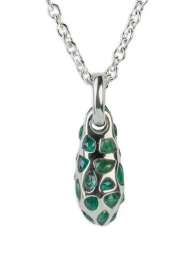 Parts of Four emerald pavé necklace - Silver
