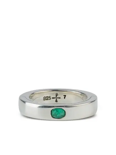 Parts of Four sterling silver Sistema emerald ring