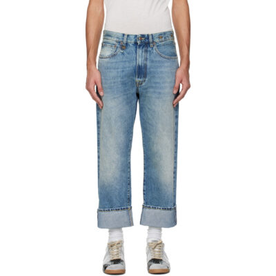 R13 Blue Cuffed X-Boyfriend Jeans