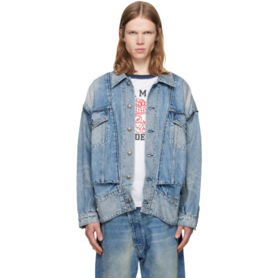 R13 Blue Roxy Moto Denim Jacket