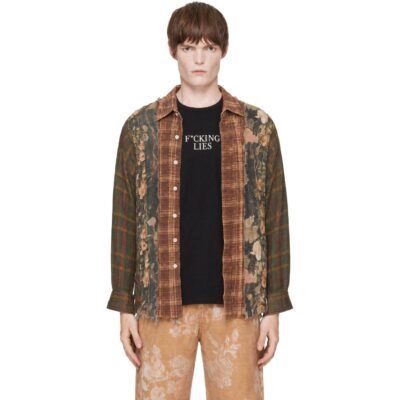 R13 Brown Drop Neck Shirt