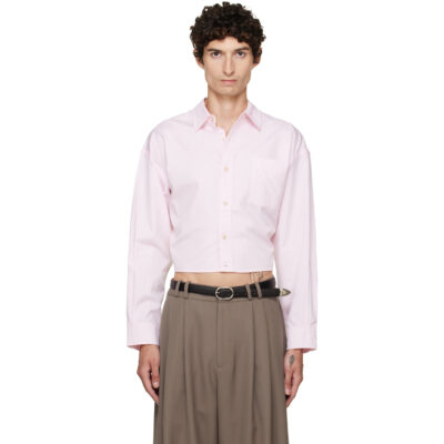 R13 Pink Split Hem Boyfriend Shirt