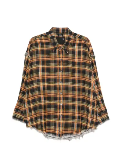 R13 check-pattern shirt - Orange