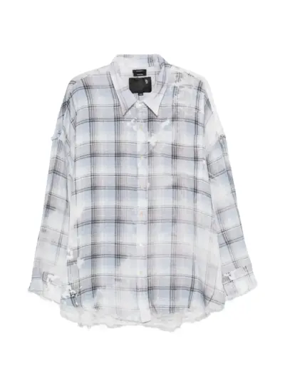 R13 frayed-hem shirt - White
