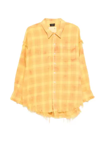 R13 shredded seam drop shirt - Yellow