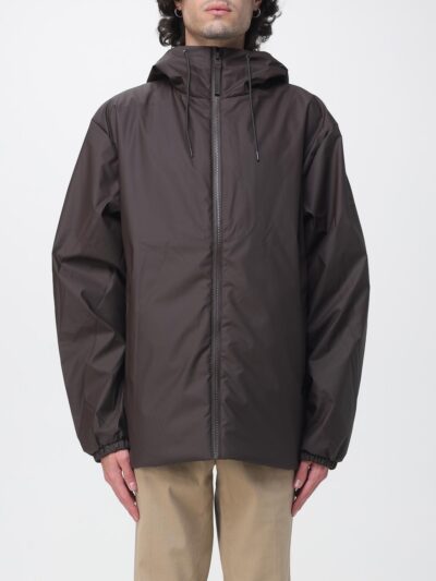 RAINS Hooded Windbreaker Jacket in Polyester with High Neck and Zip Closure