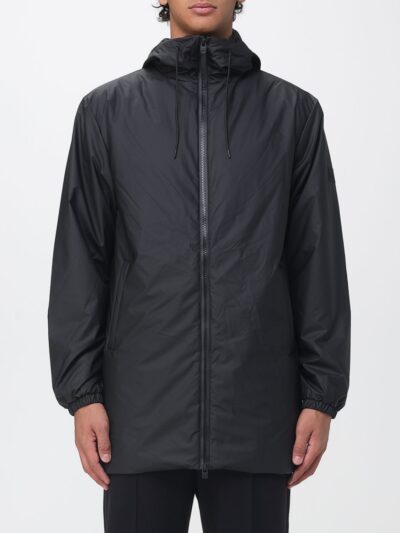 RAINS Knee-Length Hooded Water-Repellent Windbreaker Jacket