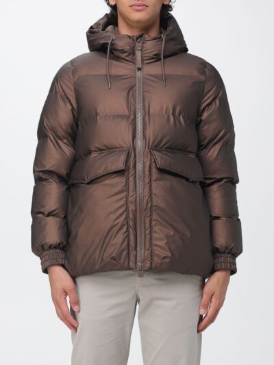 RAINS Short Quilted Puffer Jacket in Technical Fabric with Hood and Zip