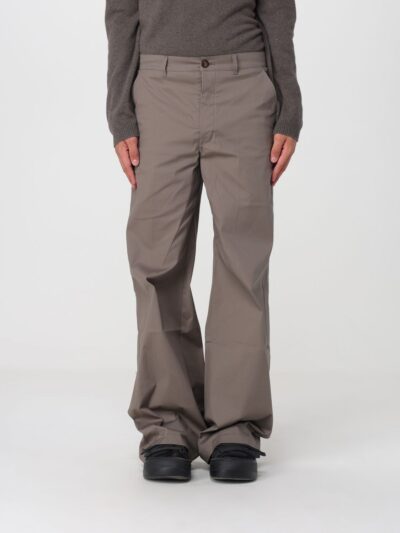 RICK OWENS Rust Cotton Wide-Leg Trousers with Elasticated Hem