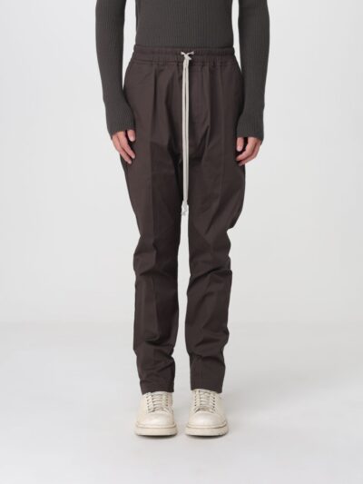 RICK OWENS Slim Fit Cargo Trousers in Stretch Cotton with Drawstring Waist