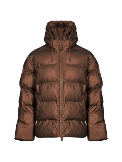 Rains Alta hooded quilted coat - Brown