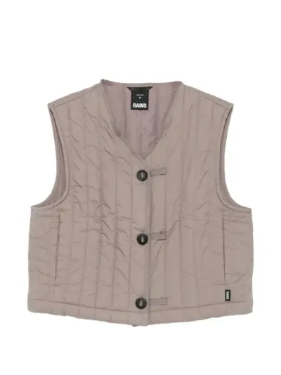 Rains Banja quilted button-up gilet - Neutrals