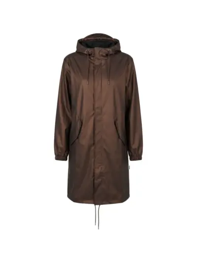 Rains Fishtail single-breasted parka - Brown