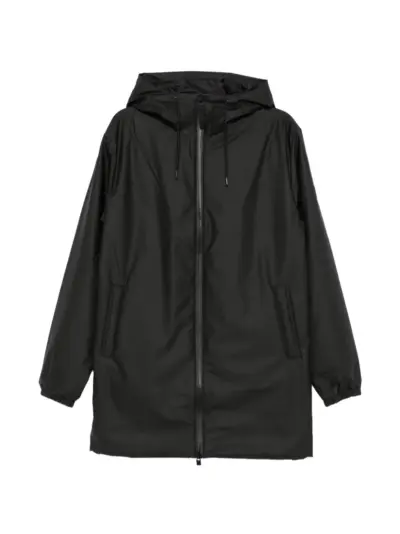 Rains Lohja hooded zip-up insulated coat - Black