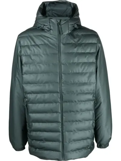 Rains hooded padded puffer jacket - Green