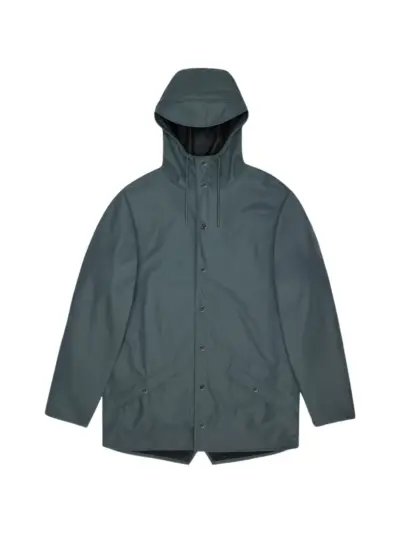 Rains hooded press-stud jacket - Grey